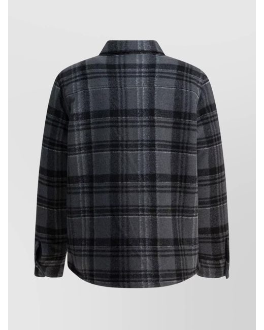 Vince Blue Checked Shirt Jacket for men