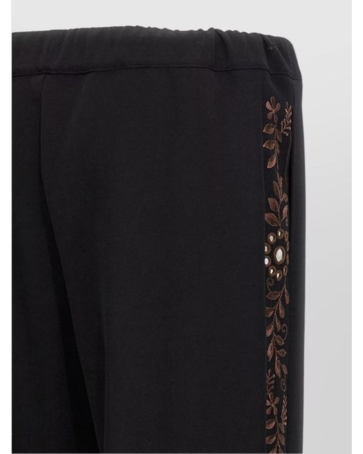 Wales Bonner Black Wool Wide-Leg Trousers