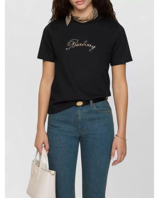 Burberry Black Cotton T-Shirt