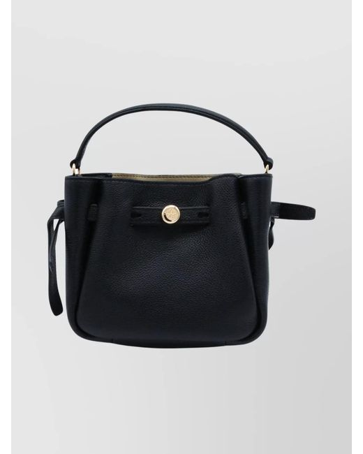 Tory Burch Black Romy Mini Leather Bucket Bag