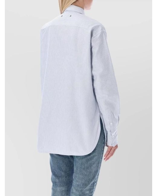 Golden Goose Deluxe Brand White Striped Cotton Long-Sleeve Shirt