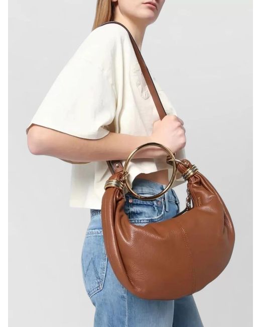 Chloé Brown Bracelet Shoulder Bag Adjustable Strap Handle