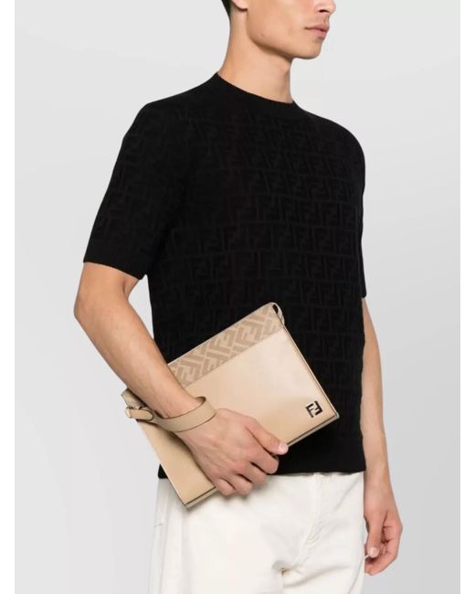 Fendi Natural Leather Clutch Bag for men