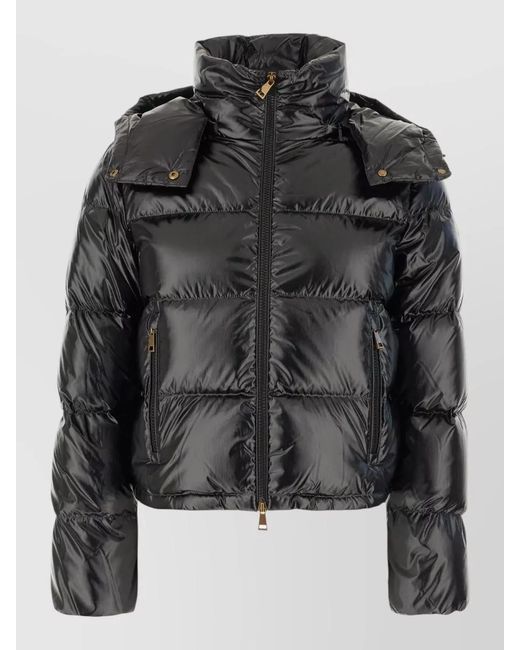 Moncler Black Nylon Down Parka Coat