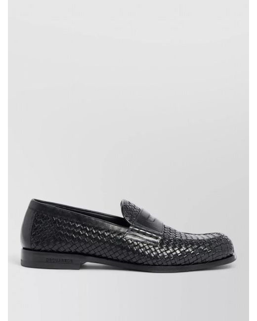 DSquared² Gray Leather Loafers for men