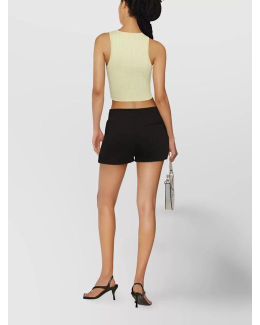 Alexander Wang Black Logo-Print Terry Mini Shorts