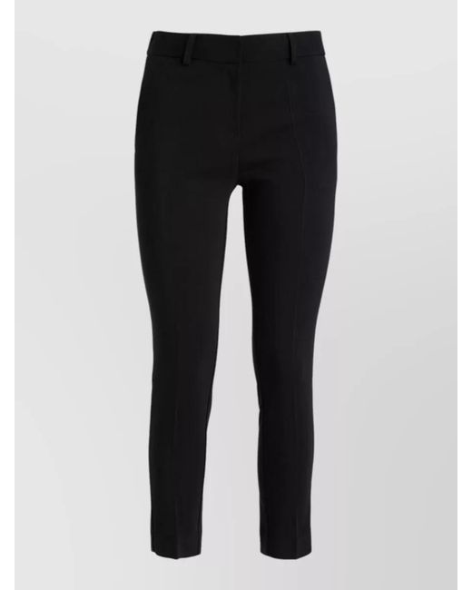 SIMONA CORSELLINI Black Stretch Viscose Trousers Cropped Tight Silhouette