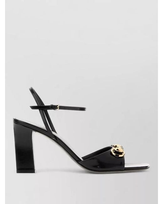 Gucci Multicolor Leather Signora Sandals Block Heel Straps