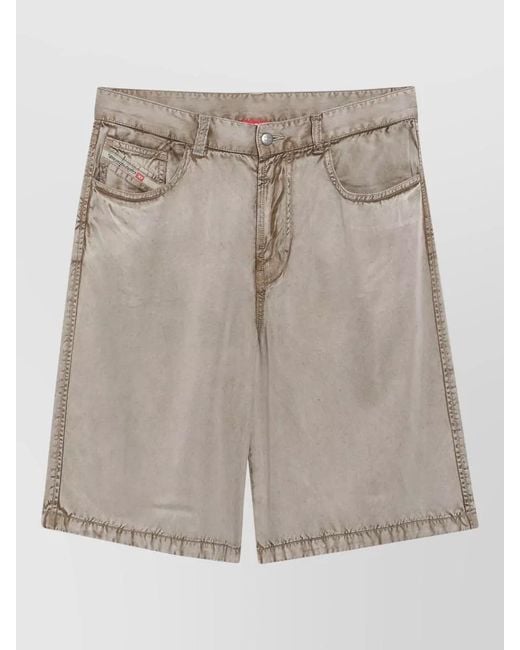 DIESEL Gray Tailored Shorts Belt Loops Pockets Detailing