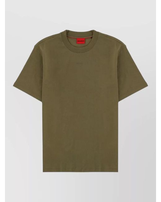 HUGO Green Crew Neck Short Sleeve Cotton T Shirt for men