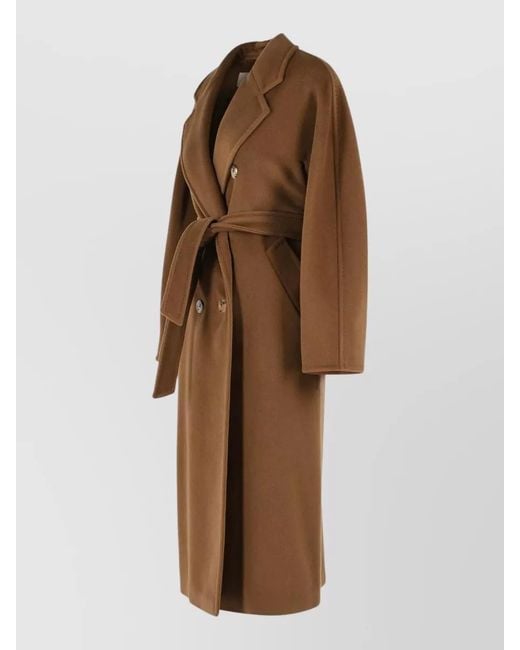 Max Mara Brown Madame Virgin Wool Cashmere Long Coat