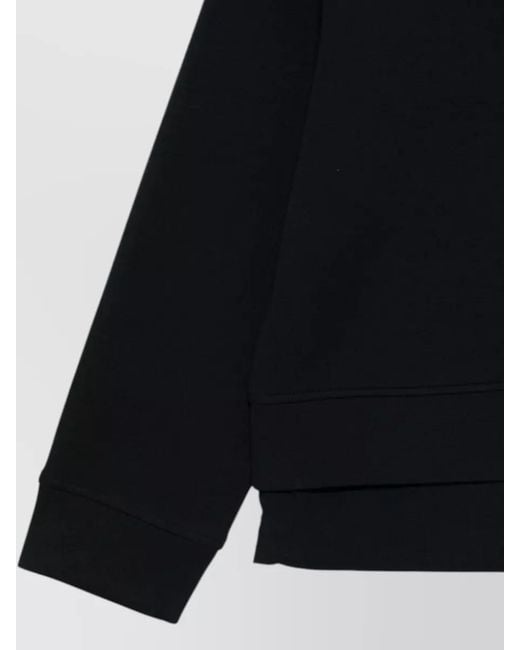 Emporio Armani Black Knitwear Crew Neck Sweatshirt Layered Hem