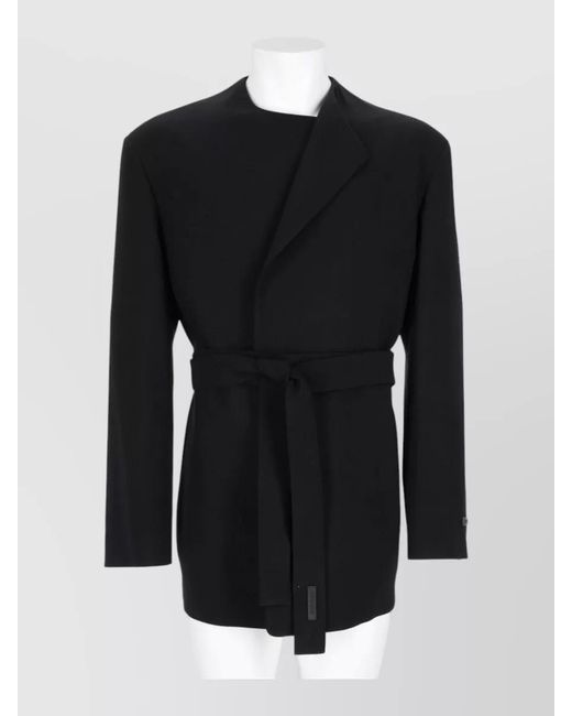 Fear Of God Black Belted Single Breasted Coat for men