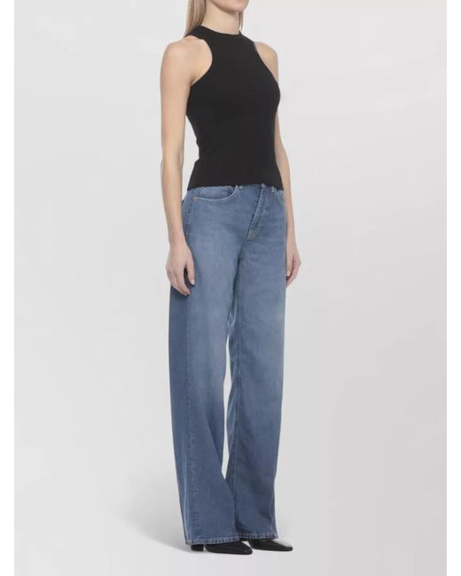Dondup Blue Wide-Leg Trousers