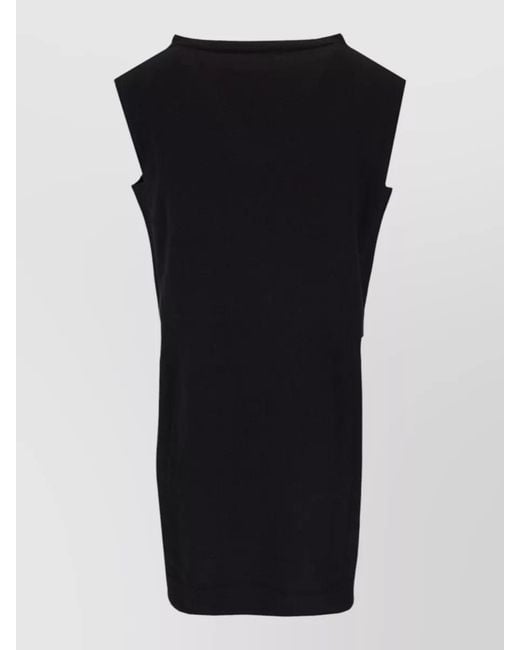 LA ROSE Black Cashmere Crew Neck Sleeveless Top