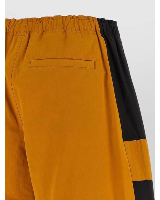 Saint Laurent Yellow Cotton Color-Block Bermuda Shorts