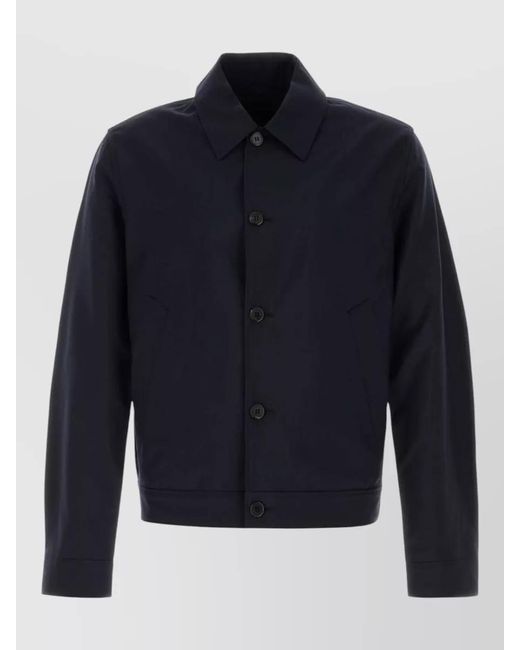 Prada Blue Virgin Wool Mohair Jacket for men