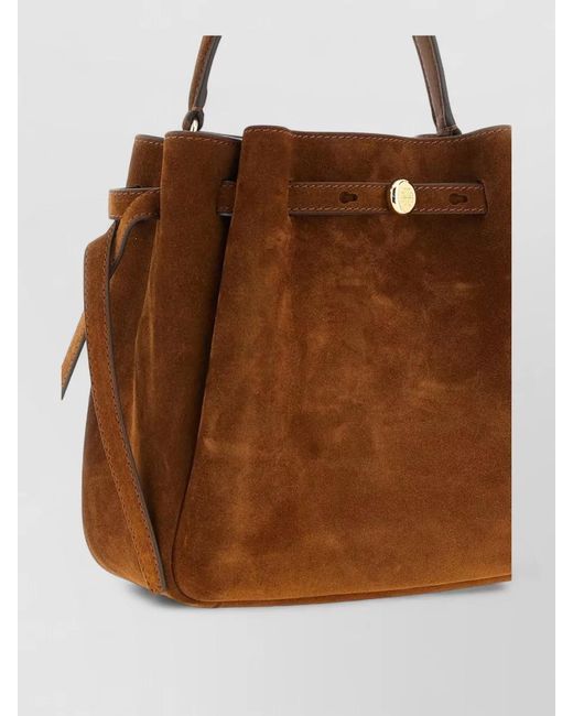 Tory Burch Brown Romy Leather Bucket Bag