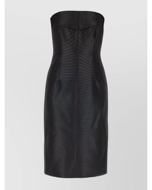 Sportmax Black Twill Mallo Sheath Dress