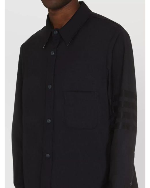 Thom Browne Blue Wool Overshirt Jacket for men