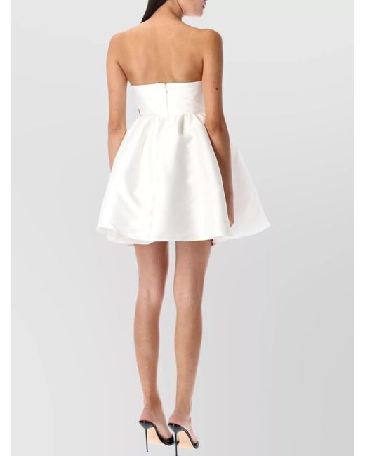 Self-Portrait White Bow Embellished Strapless Mini Dress