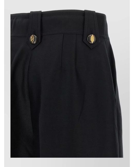 Zimmermann Black Wool Silk High-Rise Cropped Wide-Leg Trousers