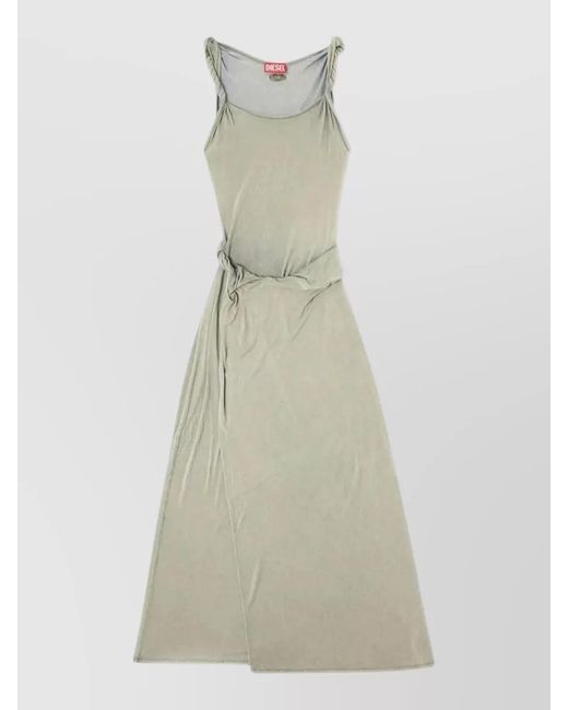 DIESEL Multicolor Sleeveless Dress Twisted Straps Side Slit Draped