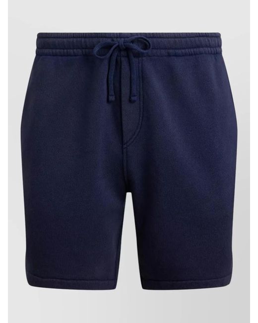 Polo Ralph Lauren Blue Fleece Lounge Shorts Side And Back Pockets for men