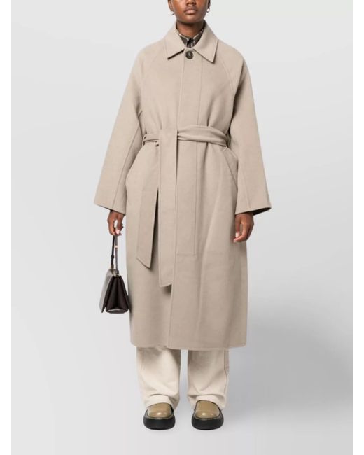 AMI Natural Cashmere And Wool Blend Coat