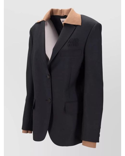 Miu Miu Blue Oversized Blazer