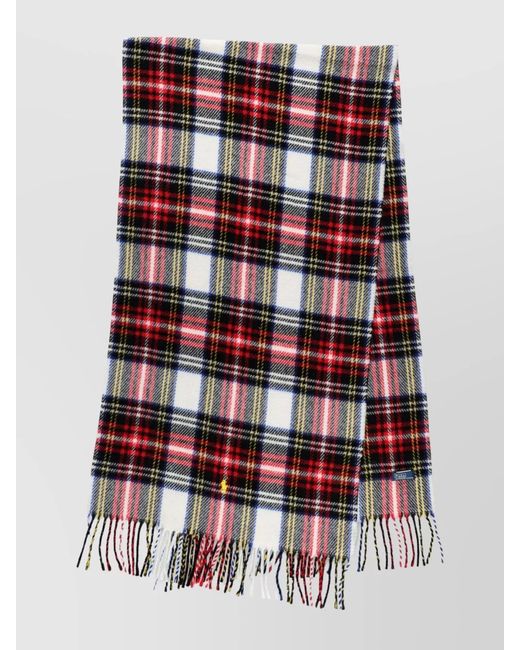 Polo Ralph Lauren Red Checked Wool Scarf