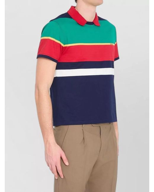 Versace Blue Striped Cotton-Jersey T-Shirt for men