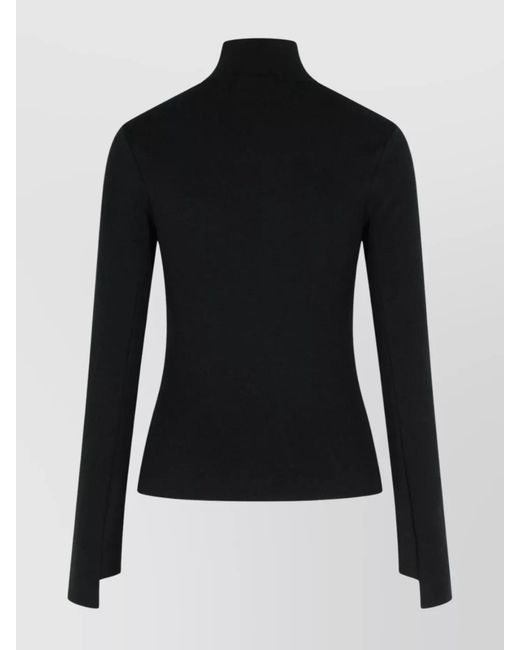 Courreges Black Turtleneck Knitted Top