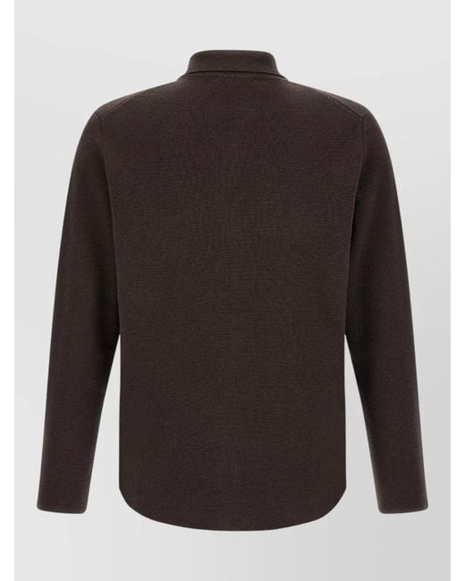 Zanone Black Sahara Collared Cardigan Jacket Long Sleeves for men