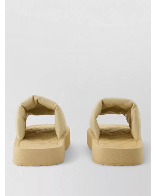 Burberry Natural Lf Knight Leather Slab Sandals