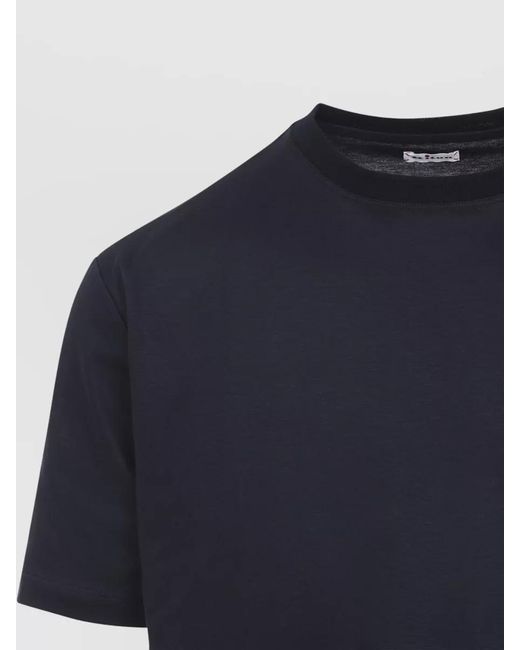 Kiton Blue Cotton Relaxed-Fit T-Shirt for men