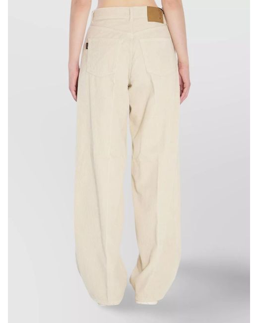 Haikure Natural Ribbed Relaxed-Fit Wide-Leg Trousers