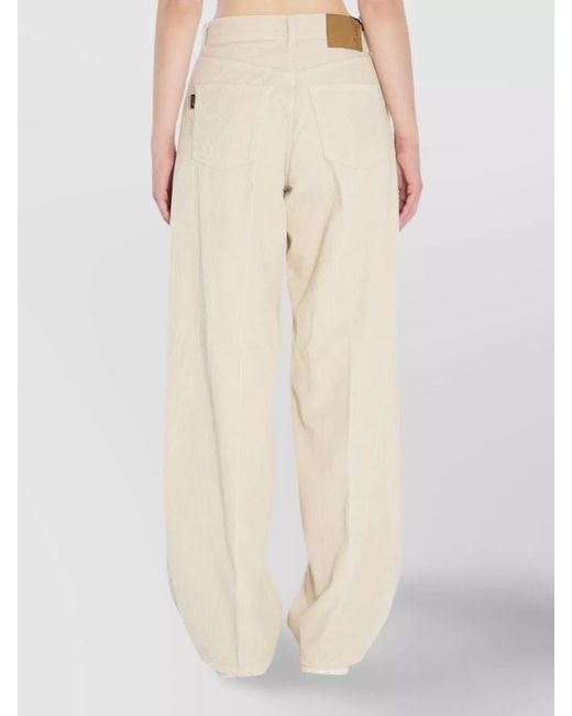 Haikure Natural Ribbed Relaxed-Fit Wide-Leg Trousers