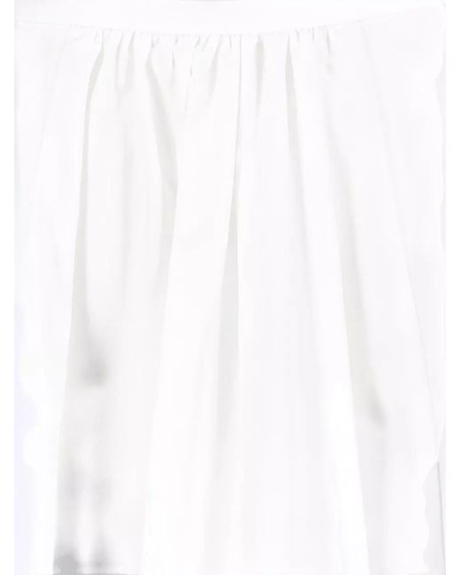 Aspesi White High Waist Midi Pleated Skirt Design