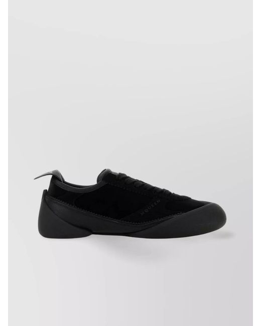 McQueen Black Leather Low-Top Sneakers