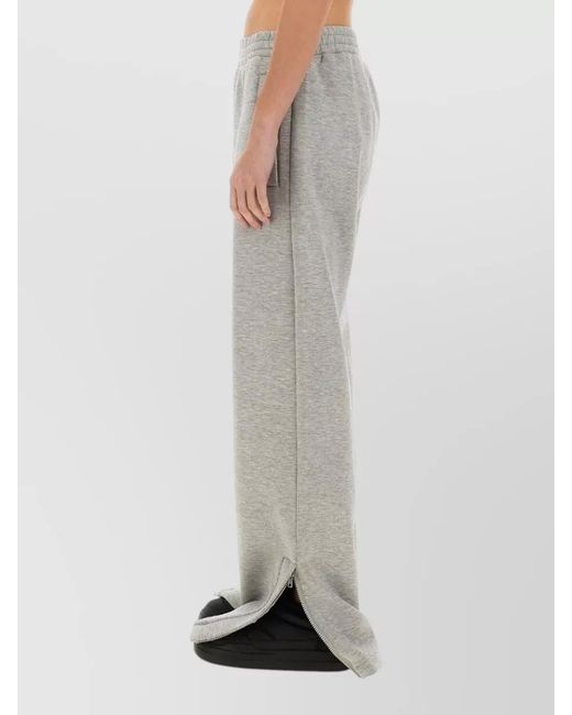 Fiorucci Gray Angels Pants Regular Cut Zip Hem Pockets