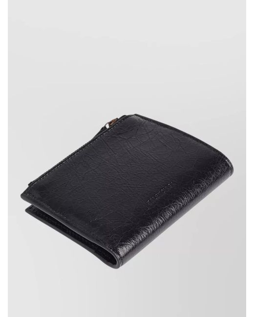 Balenciaga Black Le City Bifold Wallet Textured Finish