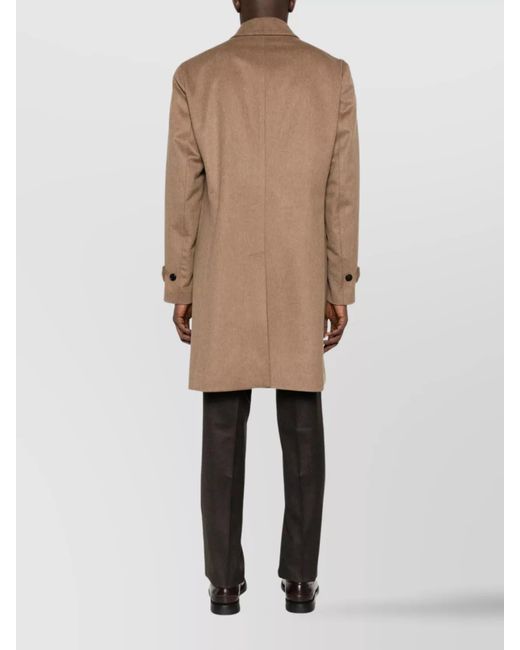 Lardini Brown Virgin Wool Single-Breasted Coat for men