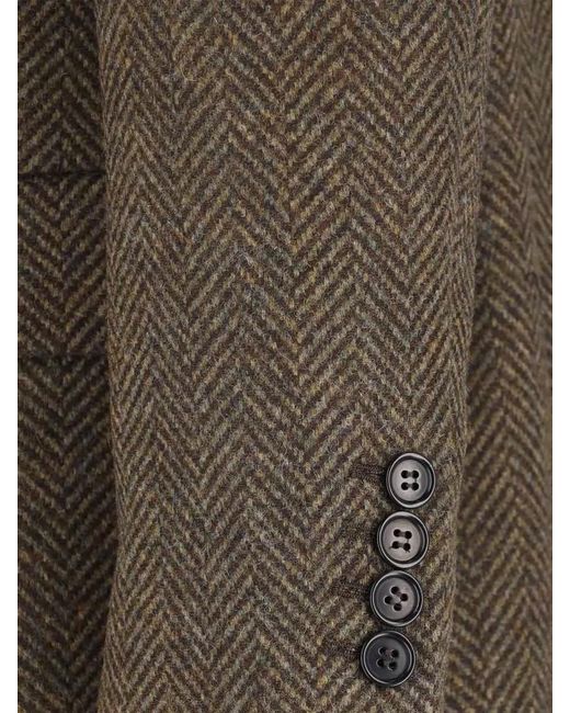 sunflower Multicolor Double Breasted Jacket Herringbone Pattern Lapels for men