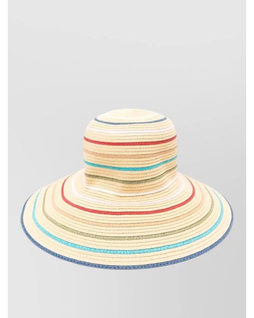 Paul Smith Natural Straw Sun Hat Wide Brim Foldable