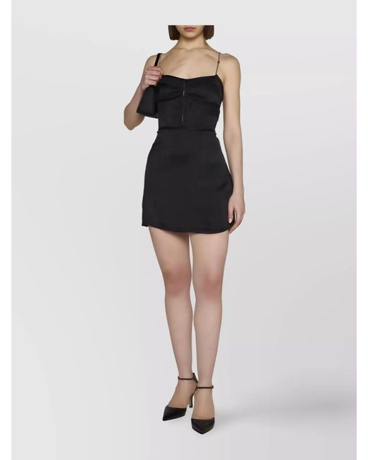 Palm Angels Black Cupro Chain-Strap Mini Dress