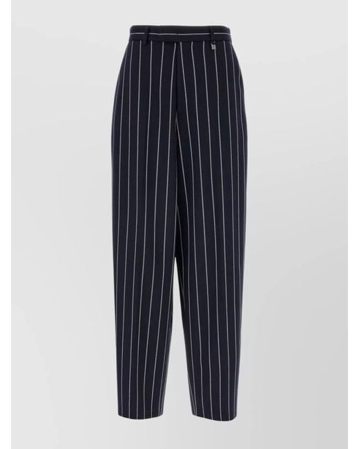 GIUSEPPE DI MORABITO Blue Striped High-Rise Trousers