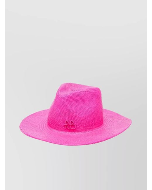 Ruslan Baginskiy Wide Brim Straw Hat With Woven Texture in Pink | Lyst