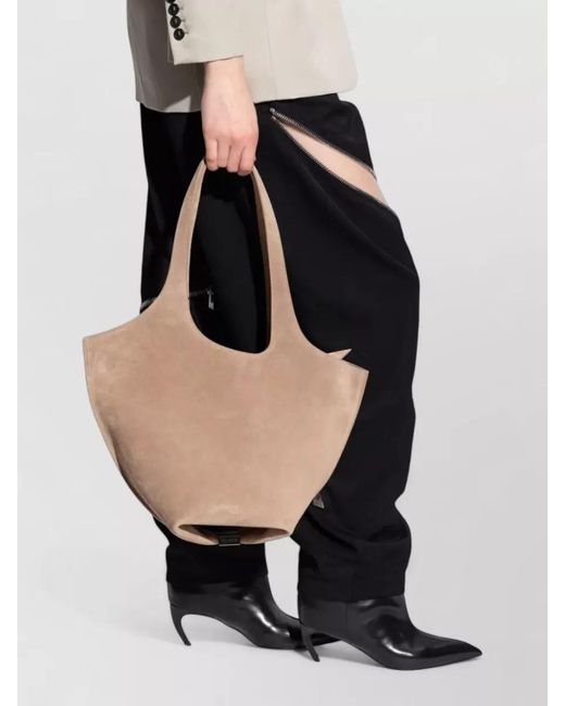 The Attico Natural Medium Suede Leather Shoulder Bag