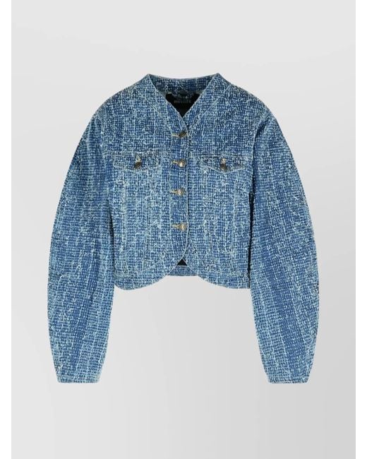 ROTATE BIRGER CHRISTENSEN Blue Cotton Short Jacket